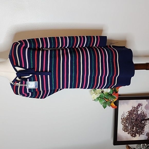 NEW Joules Knitwear Estelle Striped Dress Sweater Youthful Shimmer Spring - Picture 10 of 14